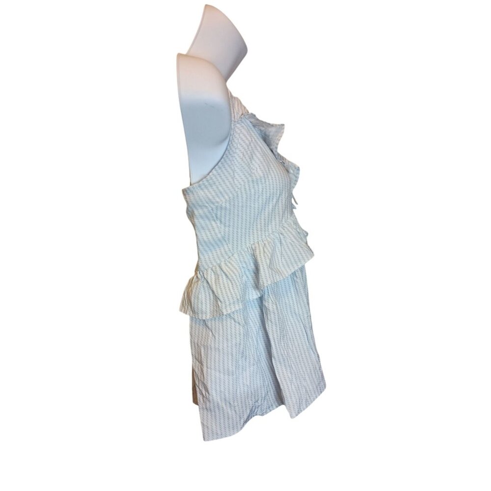 WallFlower Challis Ruffle Cami Tank Top Sleeveless Blouse Women's Sz. XS Blue/Wh - Picture 2 of 7